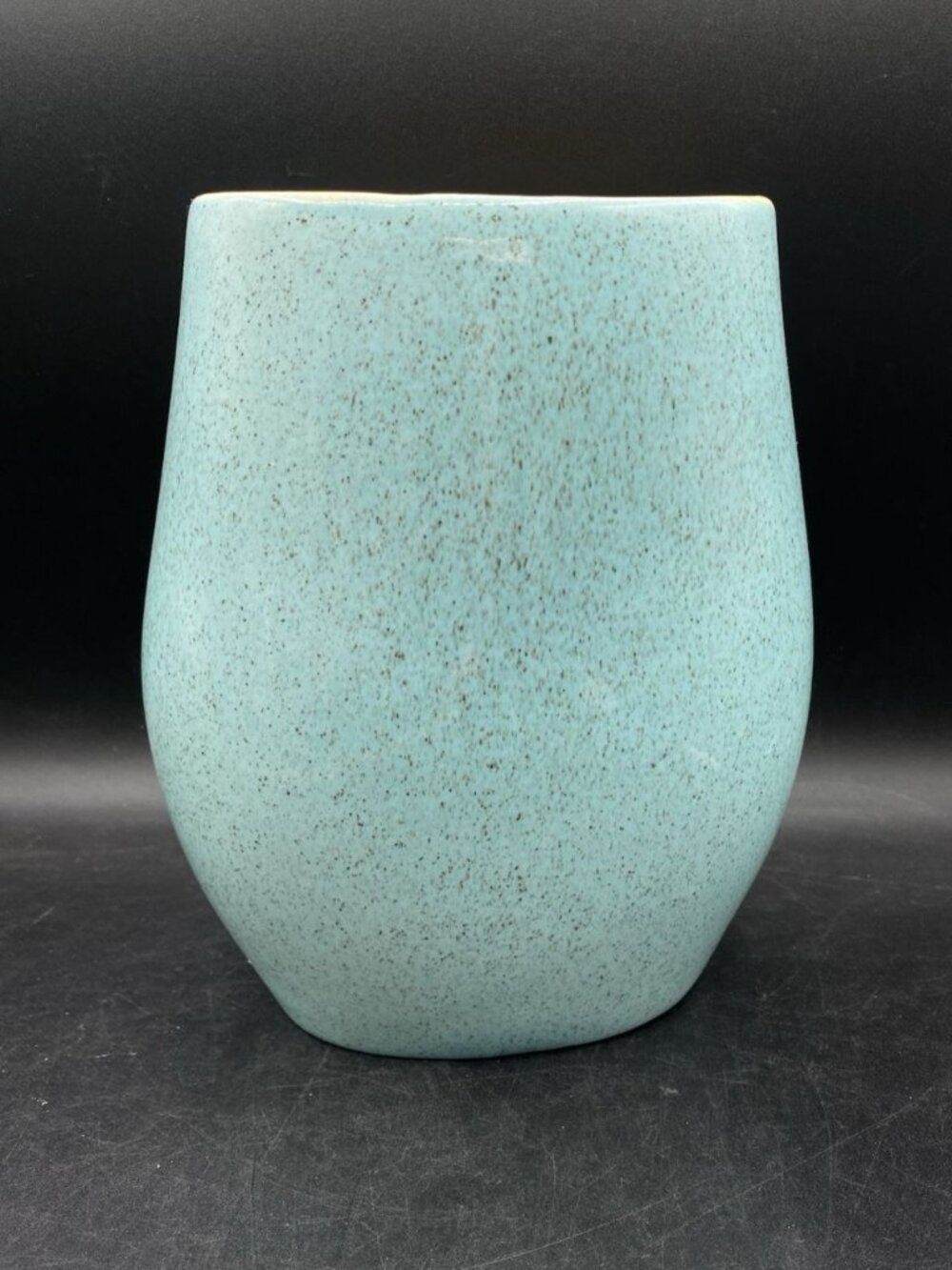 Red Wing Pottery M-1500 Charles Murphy Vase Robin’s Egg Blue Tangerine Inside